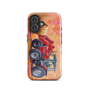 Furrow & Fields Tough Case for iPhone® iPhone 16 Massey Ferguson 3070 Autotronic Splash Art | Tough Case for iPhone® Quality Farmers Merch
