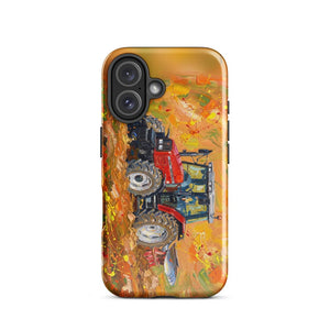 Furrow & Fields Tough Case for iPhone® iPhone 16 Massey Ferguson 6255 Splash Art | Tough Case for iPhone® Quality Farmers Merch