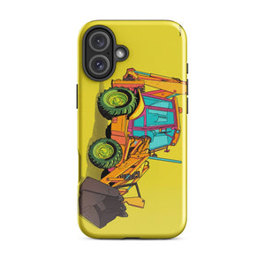 Furrow & Fields Tough Case for iPhone® iPhone 16 Plus JCB 3CX Sitemaster Plus Pop Art | Tough Case for iPhone® Quality Farmers Merch
