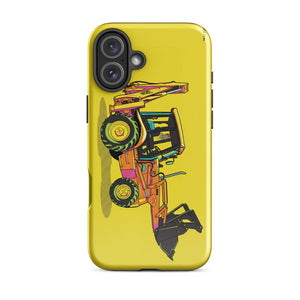 Furrow & Fields Tough Case for iPhone® iPhone 16 Plus JCB 3CX Sitemaster SRS Pop Art | Tough Case for iPhone® Quality Farmers Merch