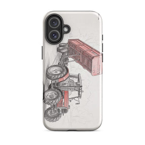 Furrow & Fields Tough Case for iPhone® iPhone 16 Plus Massey Ferguson 6180 Pencil Sketch | Tough Case for iPhone® Quality Farmers Merch