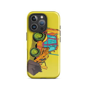 Furrow & Fields Tough Case for iPhone® iPhone 16 Pro JCB 3CX Sitemaster Plus Pop Art | Tough Case for iPhone® Quality Farmers Merch
