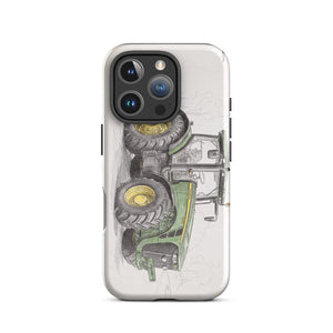 Furrow & Fields Tough Case for iPhone® iPhone 16 Pro John Deere 8345R Pencil Sketch | Tough Case for iPhone® Quality Farmers Merch
