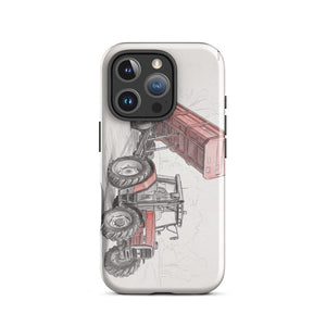 Furrow & Fields Tough Case for iPhone® iPhone 16 Pro Massey Ferguson 6180 Pencil Sketch | Tough Case for iPhone® Quality Farmers Merch