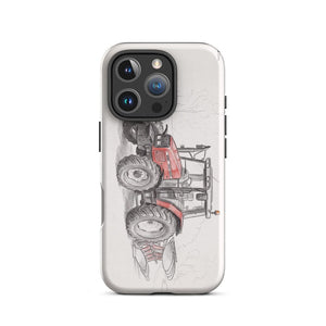 Furrow & Fields Tough Case for iPhone® iPhone 16 Pro Massey Ferguson 6255 Pencil Sketch | Tough Case for iPhone® Quality Farmers Merch