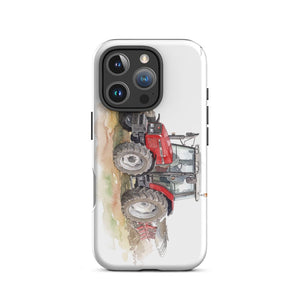 Furrow & Fields Tough Case for iPhone® iPhone 16 Pro Massey Ferguson 6255 Watercolor | Tough Case for iPhone® Quality Farmers Merch