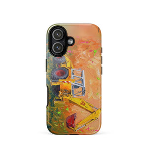 Furrow & Fields Tough Case for iPhone® iPhone 17 JCB 4D II Splash Art | Tough Case for iPhone® Quality Farmers Merch