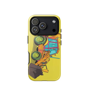 Furrow & Fields Tough Case for iPhone® iPhone 17 Pro JCB 3CX Sitemaster Plus Pop Art | Tough Case for iPhone® Quality Farmers Merch