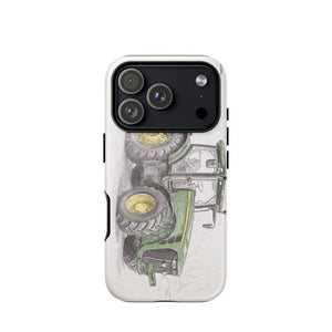 Furrow & Fields Tough Case for iPhone® iPhone 17 Pro John Deere 8345R Pencil Sketch | Tough Case for iPhone® Quality Farmers Merch