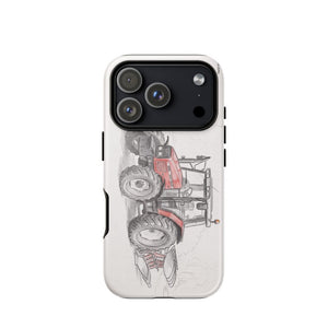 Furrow & Fields Tough Case for iPhone® iPhone 17 Pro Massey Ferguson 6255 Pencil Sketch | Tough Case for iPhone® Quality Farmers Merch