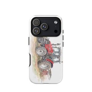 Furrow & Fields Tough Case for iPhone® iPhone 17 Pro Massey Ferguson 6255 Watercolor | Tough Case for iPhone® Quality Farmers Merch