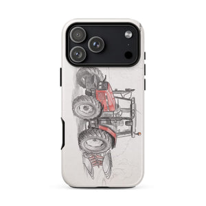 Furrow & Fields Tough Case for iPhone® iPhone 17 Pro Max Massey Ferguson 6255 Pencil Sketch | Tough Case for iPhone® Quality Farmers Merch