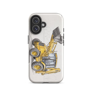 Furrow & Fields Tough Case for iPhone® JCB 3CX Sitemaster SRS Pencil Sketch | Tough Case for iPhone® Quality Farmers Merch