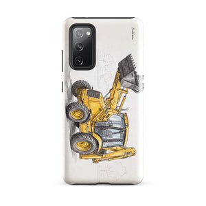 Furrow & Fields Tough case for Samsung® Glossy / Samsung Galaxy S20 FE JCB 3CX Sitemaster SRS Pencil Sketch | Tough case for Samsung® Quality Farmers Merch