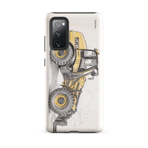 Furrow & Fields Tough case for Samsung® Glossy / Samsung Galaxy S20 FE JCB TM420 Pencil Sketch | Tough case for Samsung® Quality Farmers Merch