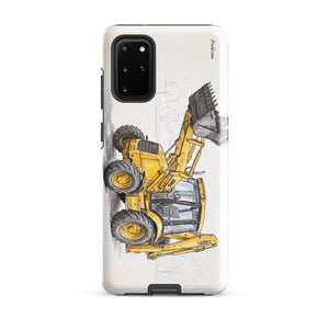 Furrow & Fields Tough case for Samsung® Glossy / Samsung Galaxy S20 Plus JCB 3CX Sitemaster SRS Pencil Sketch | Tough case for Samsung® Quality Farmers Merch