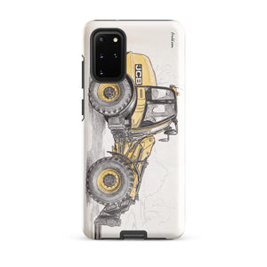 Furrow & Fields Tough case for Samsung® Glossy / Samsung Galaxy S20 Plus JCB TM420 Pencil Sketch | Tough case for Samsung® Quality Farmers Merch