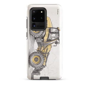 Furrow & Fields Tough case for Samsung® Glossy / Samsung Galaxy S20 Ultra JCB TM420 Pencil Sketch | Tough case for Samsung® Quality Farmers Merch