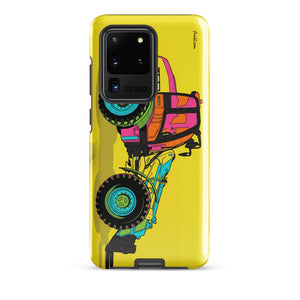 Furrow & Fields Tough case for Samsung® Glossy / Samsung Galaxy S20 Ultra JCB TM420 Pop Art | Tough case for Samsung® Quality Farmers Merch