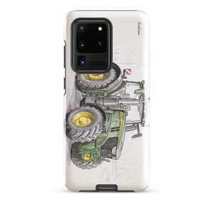 Furrow & Fields Tough case for Samsung® Glossy / Samsung Galaxy S20 Ultra John Deere 6R 250 Pencil Sketch | Tough case for Samsung® Quality Farmers Merch