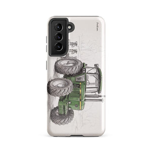 Furrow & Fields Tough case for Samsung® Glossy / Samsung Galaxy S21 FE John Deere 4350 Pencil Sketch | Tough case for Samsung® Quality Farmers Merch