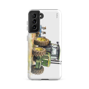 Furrow & Fields Tough case for Samsung® Glossy / Samsung Galaxy S21 FE John Deere 4350 Watercolor | Tough case for Samsung® Quality Farmers Merch