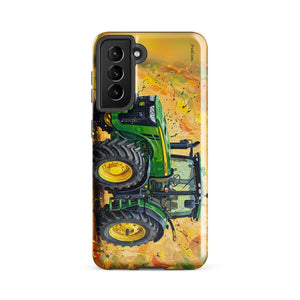 Furrow & Fields Tough case for Samsung® Glossy / Samsung Galaxy S21 FE John Deere 8345R Splash Art | Tough case for Samsung® Quality Farmers Merch