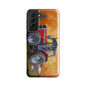 Furrow & Fields Tough case for Samsung® Glossy / Samsung Galaxy S21 FE Massey Ferguson 375 Splash Art | Tough case for Samsung® Quality Farmers Merch