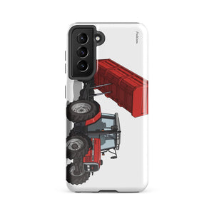 Furrow & Fields Tough case for Samsung® Glossy / Samsung Galaxy S21 FE Massey Ferguson 6180 Illustration | Tough case for Samsung® Quality Farmers Merch