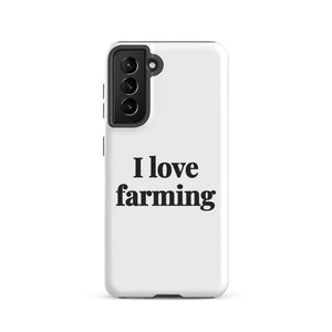 Furrow & Fields Tough case for Samsung® Glossy / Samsung Galaxy S21 I Love Farming | Tough case for Samsung® Quality Farmers Merch