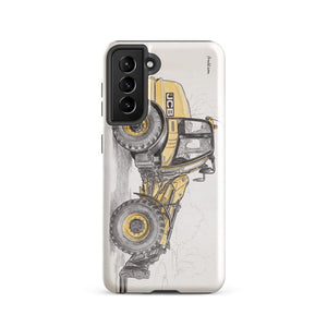 Furrow & Fields Tough case for Samsung® Glossy / Samsung Galaxy S21 JCB TM420 Pencil Sketch | Tough case for Samsung® Quality Farmers Merch