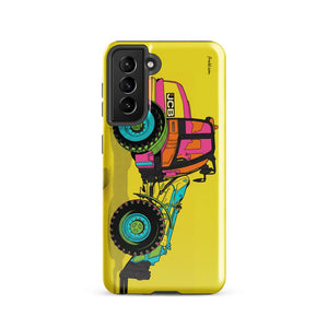 Furrow & Fields Tough case for Samsung® Glossy / Samsung Galaxy S21 JCB TM420 Pop Art | Tough case for Samsung® Quality Farmers Merch