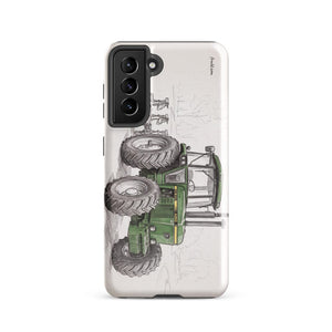 Furrow & Fields Tough case for Samsung® Glossy / Samsung Galaxy S21 John Deere 4350 Pencil Sketch | Tough case for Samsung® Quality Farmers Merch