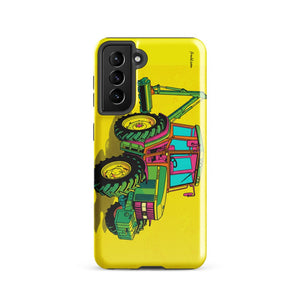 Furrow & Fields Tough case for Samsung® Glossy / Samsung Galaxy S21 John Deere 6910 with Hedge Cutter Pop Art | Tough case for Samsung® Quality Farmers Merch