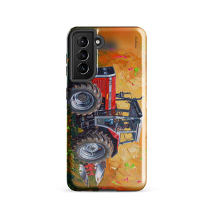 Furrow & Fields Tough case for Samsung® Glossy / Samsung Galaxy S21 Massey Ferguson 375 Splash Art | Tough case for Samsung® Quality Farmers Merch