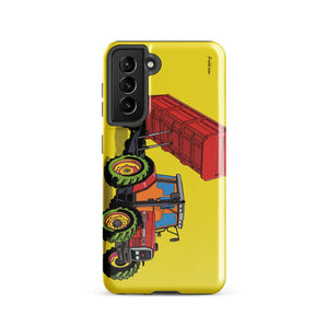 Furrow & Fields Tough case for Samsung® Glossy / Samsung Galaxy S21 Massey Ferguson 6180 Pop Art | Tough case for Samsung® Quality Farmers Merch