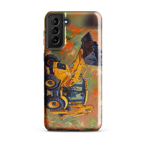 Furrow & Fields Tough case for Samsung® Glossy / Samsung Galaxy S21 Plus JCB 3CX Sitemaster SRS Splash Art | Tough case for Samsung® Quality Farmers Merch