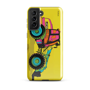 Furrow & Fields Tough case for Samsung® Glossy / Samsung Galaxy S21 Plus JCB TM420 Pop Art | Tough case for Samsung® Quality Farmers Merch