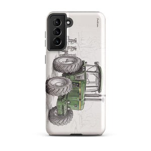 Furrow & Fields Tough case for Samsung® Glossy / Samsung Galaxy S21 Plus John Deere 4350 Pencil Sketch | Tough case for Samsung® Quality Farmers Merch