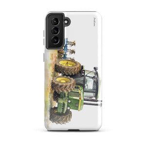 Furrow & Fields Tough case for Samsung® Glossy / Samsung Galaxy S21 Plus John Deere 4350 Watercolor | Tough case for Samsung® Quality Farmers Merch