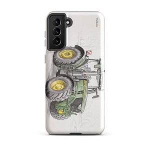 Furrow & Fields Tough case for Samsung® Glossy / Samsung Galaxy S21 Plus John Deere 6R 250 Pencil Sketch | Tough case for Samsung® Quality Farmers Merch