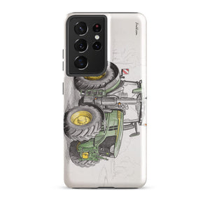 Furrow & Fields Tough case for Samsung® Glossy / Samsung Galaxy S21 Ultra John Deere 6R 250 Pencil Sketch | Tough case for Samsung® Quality Farmers Merch