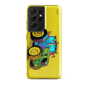 Furrow & Fields Tough case for Samsung® Glossy / Samsung Galaxy S21 Ultra John Deere 6R 250 Pop Art | Tough case for Samsung® Quality Farmers Merch