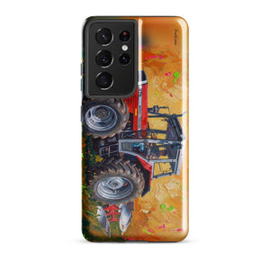 Furrow & Fields Tough case for Samsung® Glossy / Samsung Galaxy S21 Ultra Massey Ferguson 375 Splash Art | Tough case for Samsung® Quality Farmers Merch