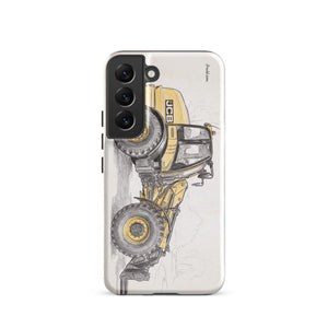 Furrow & Fields Tough case for Samsung® Glossy / Samsung Galaxy S22 JCB TM420 Pencil Sketch | Tough case for Samsung® Quality Farmers Merch