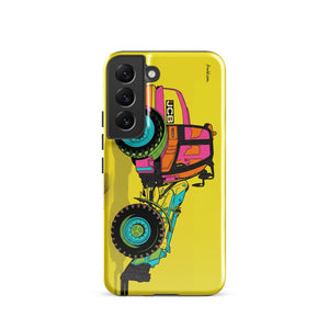 Furrow & Fields Tough case for Samsung® Glossy / Samsung Galaxy S22 JCB TM420 Pop Art | Tough case for Samsung® Quality Farmers Merch