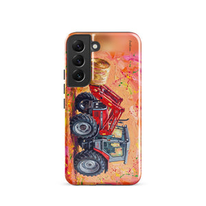 Furrow & Fields Tough case for Samsung® Glossy / Samsung Galaxy S22 Massey Ferguson 3070 Autotronic Splash Art | Tough case for Samsung® Quality Farmers Merch
