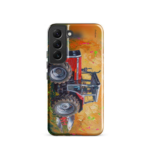 Furrow & Fields Tough case for Samsung® Glossy / Samsung Galaxy S22 Massey Ferguson 375 Splash Art | Tough case for Samsung® Quality Farmers Merch