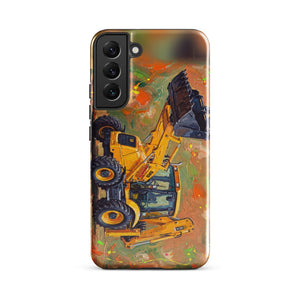 Furrow & Fields Tough case for Samsung® Glossy / Samsung Galaxy S22 Plus JCB 3CX Sitemaster SRS Splash Art | Tough case for Samsung® Quality Farmers Merch