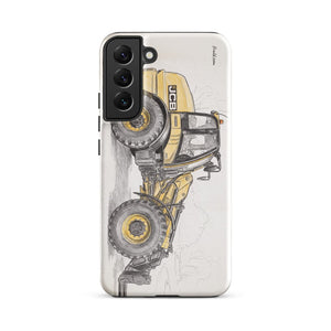 Furrow & Fields Tough case for Samsung® Glossy / Samsung Galaxy S22 Plus JCB TM420 Pencil Sketch | Tough case for Samsung® Quality Farmers Merch